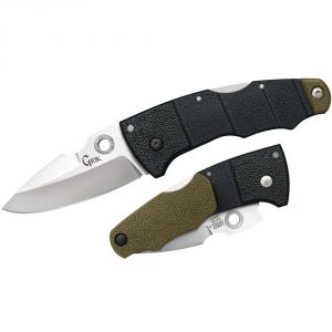 Cold Steel 28E Grik Folding Knife 3" AUS-8 Plain Blade, Black GFN Handles - GRIK 28E